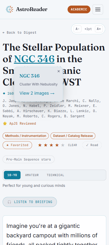 Article reader with inline image thumbnail